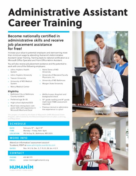 Free Administrative Assistant Career Training – Humanim