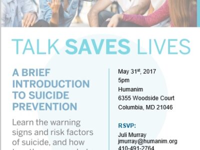 Close out Mental Health Awareness Month with Talk Saves Lives