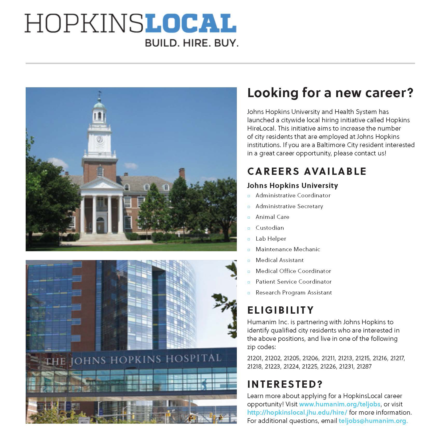 Recruiting Baltimore City Job Seekers for Careers at Johns Hopkins