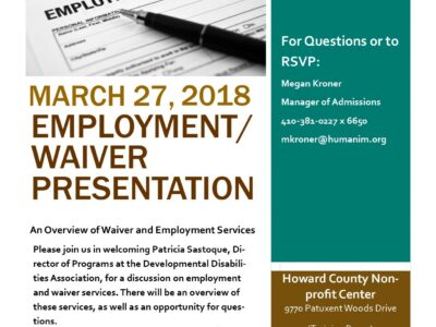 Event: DDA Employment and Waiver Services