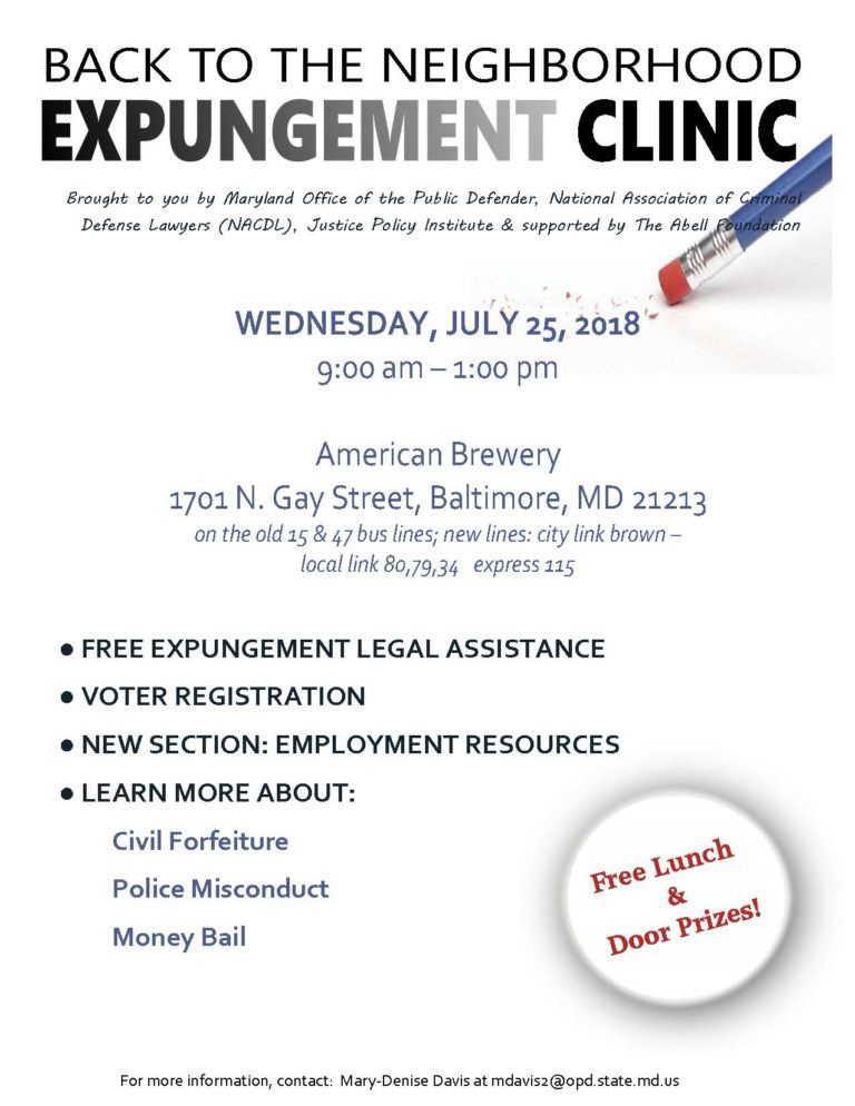 Event Back to the Neighborhood Expungement Clinic Humanim