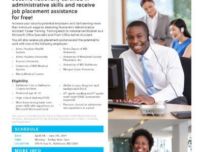 Free Administrative Career Training Spring 2019
